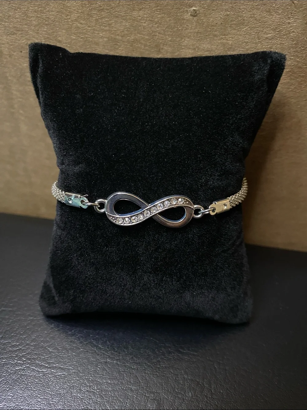 Silver Infinity Anklet with Crystal Accents - Women's Jewelry